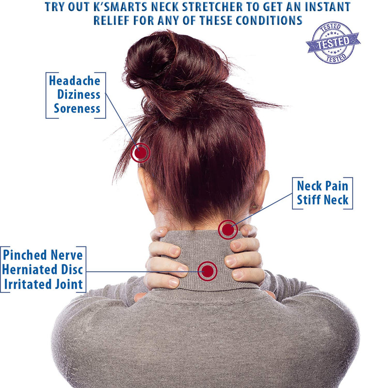 [Australia] - Pinched Nerve Neck Stretcher Cervical Traction Device for Home Pain Treatment | Inflatable Spinal Decompression Collar Unit Muscle Strain Injury Relief | Herniated Disc Problems Remedy Kit (Blue) Blue 