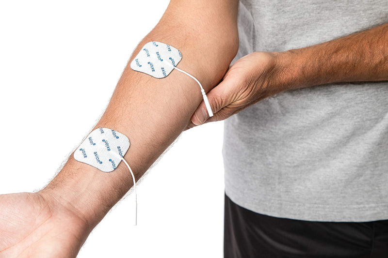 [Australia] - Axion Pack of 52 Electrodes. Self-Adhesive Pads 4x4cm for TENS EMS Units with 2mm Connection. Pads for Pain Treatment, Muscle Growth, Toning and Massage 