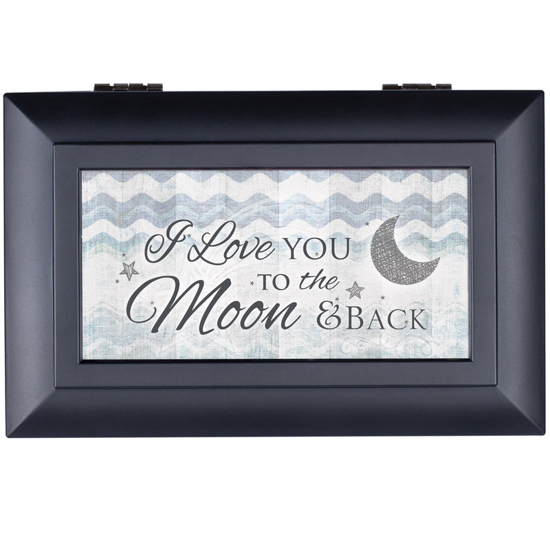 [Australia] - Cottage Garden Love You to The Moon and Back Matte Black Jewelry Music Box Plays Wonderful World 