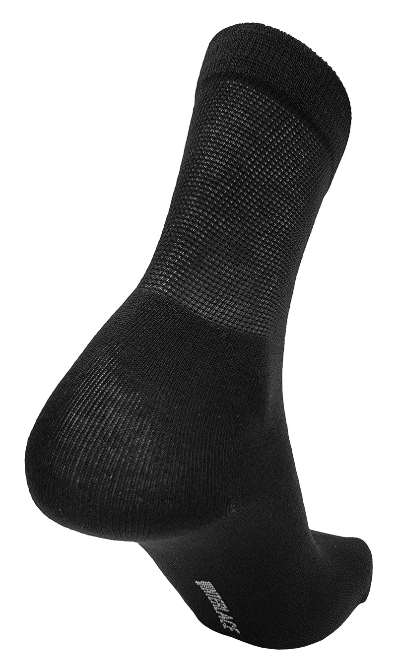[Australia] - Bamboo Diabetic Socks, 6 Pairs Soft Loose Fitting Non Binding, Mens Womens Unisex Bulk Pack Black Large 