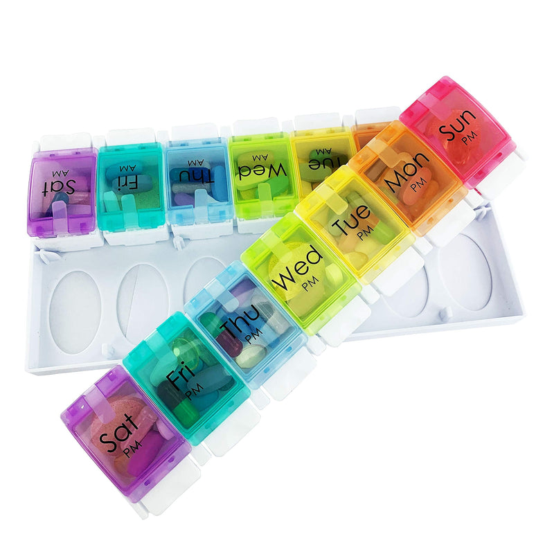 [Australia] - JFA Medical Weekly Pill Box Organiser/Reminder for Medicines Supplements, Vitamins, 7days, 2 compartments per Day 