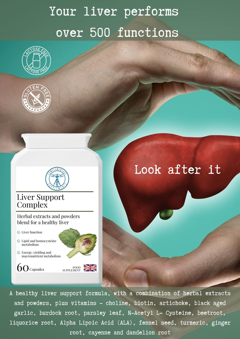 [Australia] - Complementary Supplements | Liver Support Complex | Liver and Gallbladder Support Formula | Traditional Herbal Blend with Added Nutrients | Artichoke | Liquorice | Dandelion | Burdock | 60 Capsules 