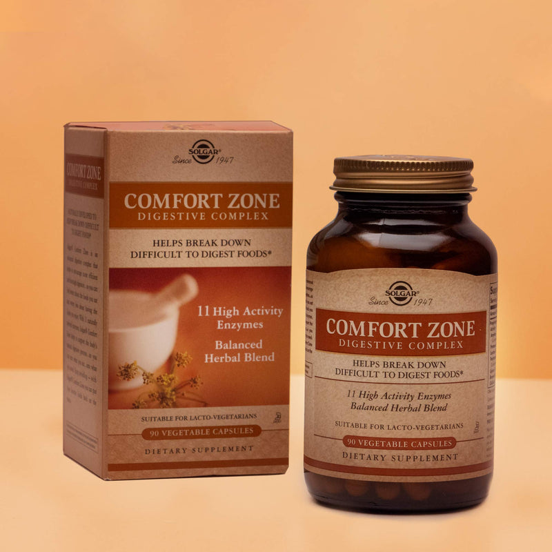 [Australia] - Solgar Comfort Zone Digestive Complex, 90 Vegetable Capsules - Enzymes for Digestion - Support The Body’s Natural Digestive Process - Break Down Difficult To Digest Foods - Kosher - 90 Servings 