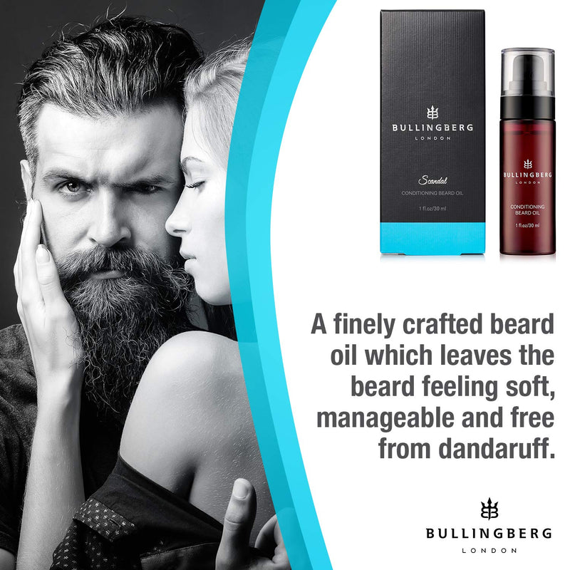 [Australia] - Scandal Beard Oils 30ml by Bullingberg - Award-winning Beard Oil For Men, Fragrance Notes Include Amberwood, Musk, Raspberries, Oud, Sandalwood, Tobacco Leaf and Tunisian Orange Flower, Made in UK 