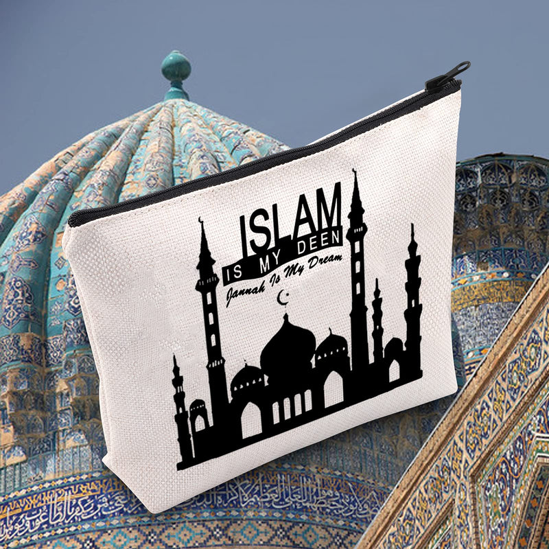 [Australia] - LEVLO Islam Allah Cosmetic Bag Islam Allah Religious Gift Lslam Is My Deen Jannah Is My Dream Make up Zipper Pouch Bag For Women Girls, Lslam Is My Deen, 