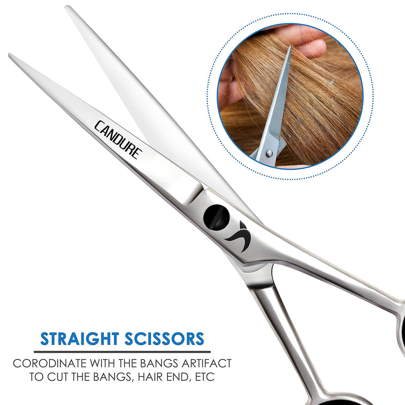 [Australia] - Candure Hairdressing Barber Hair Scissor for Professional Hairdressers Barbers Stainless Steel Hair Cutting Shears - For Salon Barbers, Men, Women, Children and Adults Japanese 6" 