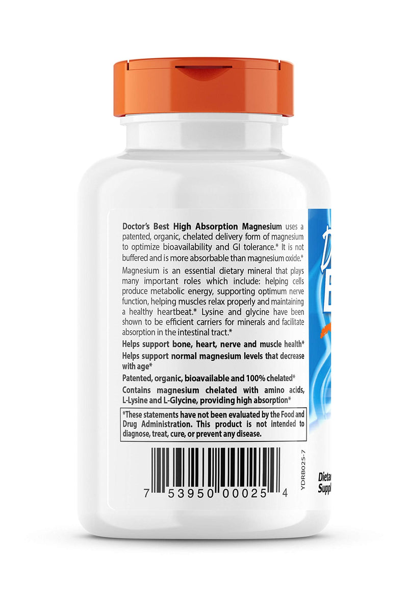[Australia] - High Absorption Magnesium Doctors Best 120 Tabs 120 Count (Pack of 1) 