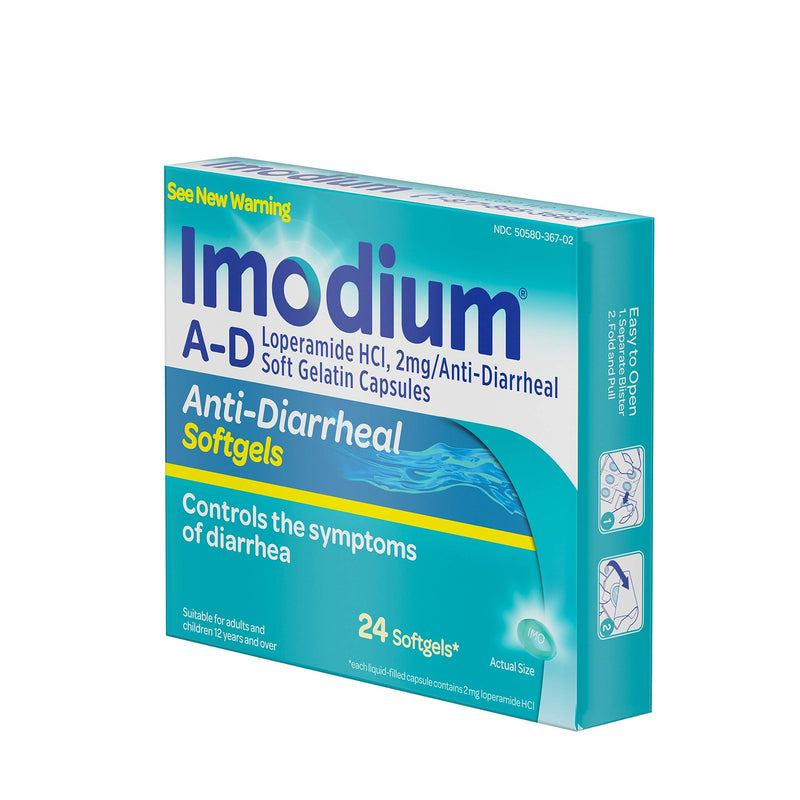 [Australia] - Imodium A-D Anti-Diarrheal Medicine Softgels with Loperamide Hydrochloride, 24 ct. 