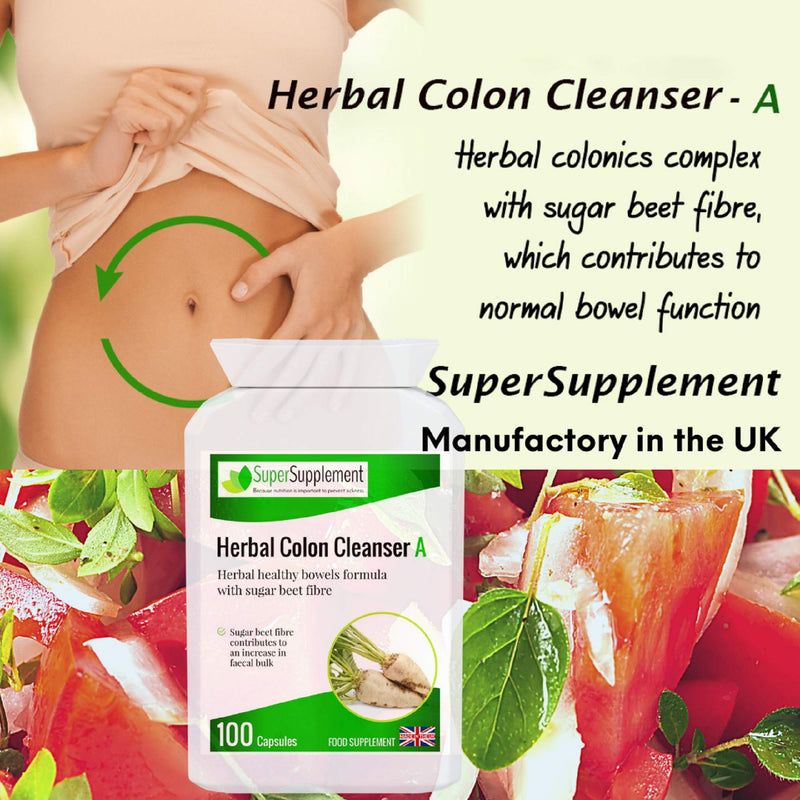 [Australia] - Herbal Colon Cleanse Detox Healthy Bowels Formula Digestion Support Supplement (100 Capsules) Sugar Beet Fiber Vitamin Suitable for Vegetarian and Vegans 