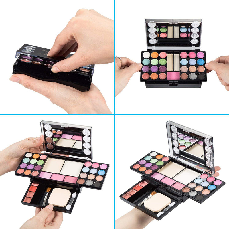[Australia] - Eyeshadow Palette LT Makeup Palette 37 Bright Colors Matter and Shimmer Lip Gloss Blush Brushes Cosmetic Makeup Eyeshadow Highly Pigmented Palette for Girls Festival Birthday Gift Concealer Makeup Kit 