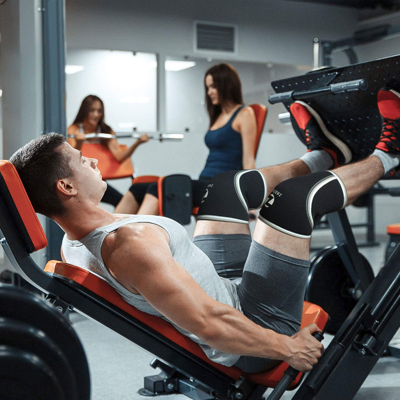 [Australia] - Z ZEALSPOT Knee Sleeves(1 Pair) Compression & Support for Weightlifting, WOD, Squats, Gym, Powerlifting & Crossfit-7mm Neoprene Knee Brace-Both Women & Men Small Black-black(pair) 
