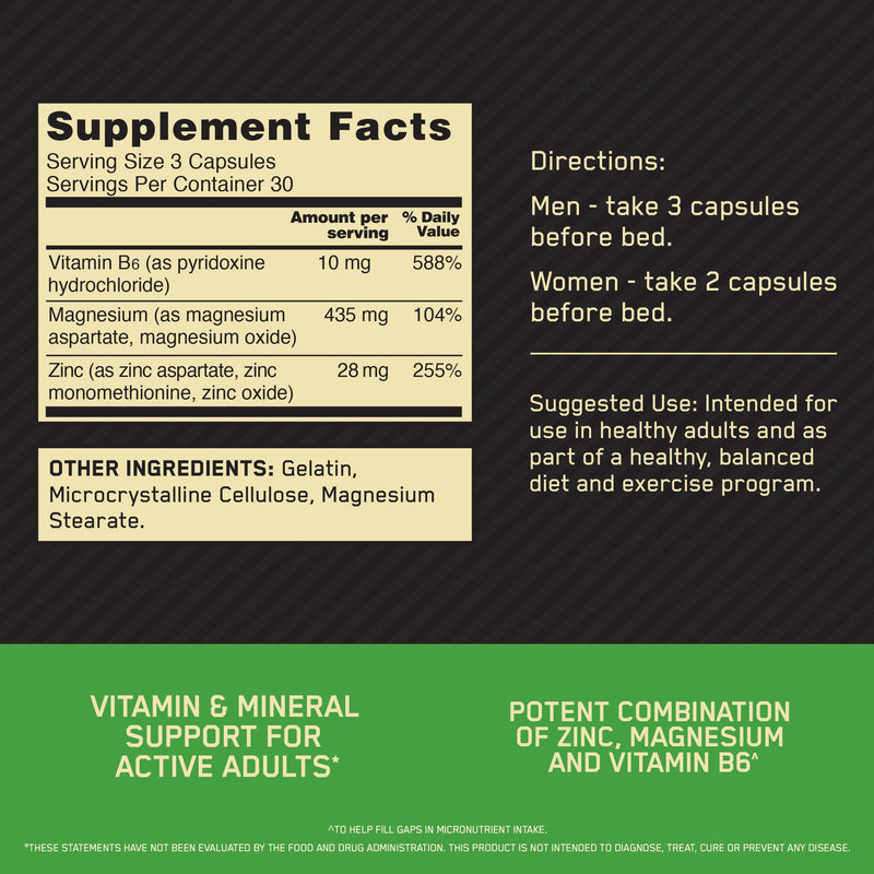 [Australia] - Optimum Nutrition Zinc Magnesium Aspartate, Zinc for Immune Support, Muscle Recovery and Endurance Supplement for Men and Women, Zinc and Magnesium Supplement, 90 Count (Packaging May Vary) 90 Count (Pack of 1) 