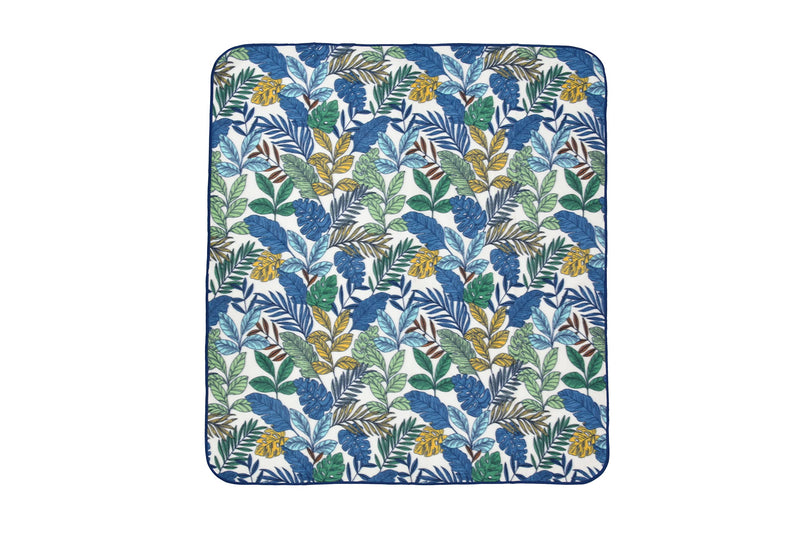 [Australia] - Sleepdown Tropical Fleece Picnic Blanket Outdoor Soft Portable Foldable Picnic Mat Beach Park Camping Hiking Garden with Handle - 135cm x 150cm - Multi 135 x 150 cm Multicolor 