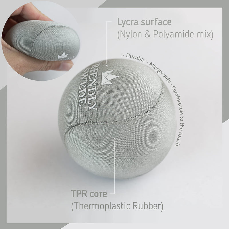 [Australia] - The Friendly Swede Stress Balls for Adults - Hand Therapy Ball and Hand Exerciser - 4 Pack of Stress Balls for Grip Strength Training and Stress Relief Small (5,5cm) 