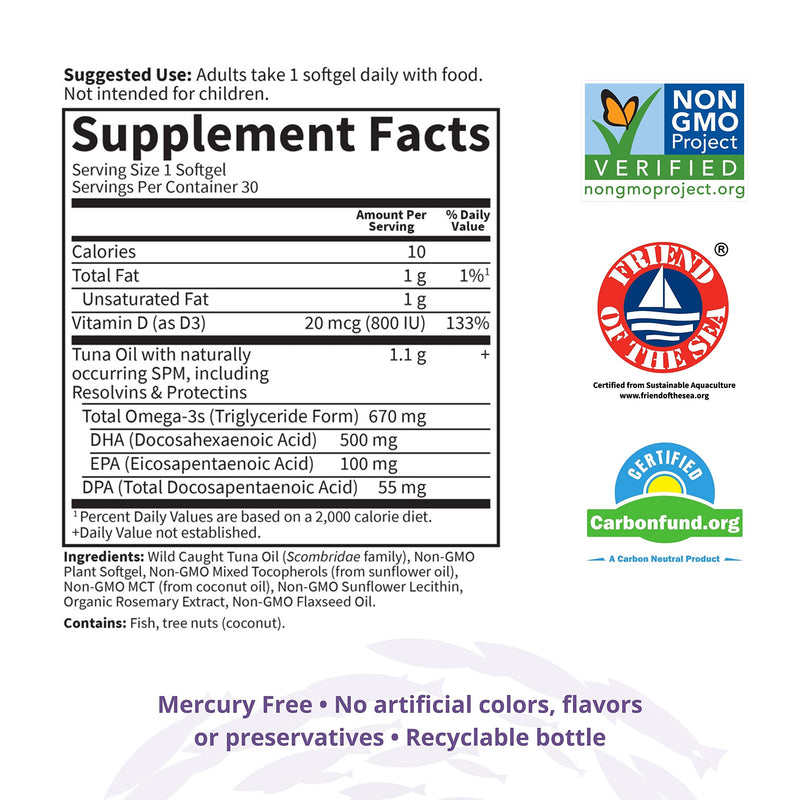 [Australia] - Garden of Life Dr. Formulated Prenatal DHA Fish Oil - 500mg DHA & DPA in Triglyceride Form 100% DV Vitamin D3, Single Source, Mercury Free Omega 3 DHA Supplements for Women's Health, 30 Softgels 