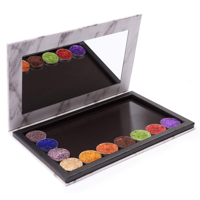 [Australia] - Allwon Magnetic Palette Marble Empty Makeup Palette with Mirror for Eyeshadow Lipstick Blush Powder (White) 