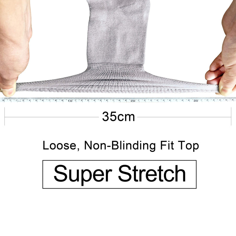 [Australia] - Busy Socks Non-Binding Top Diabetic Socks for Men Women, Thin Soft Crew Mid Calf Socks with Seamless Toe Large 4 Pairs Black/White/Gray/Beige 