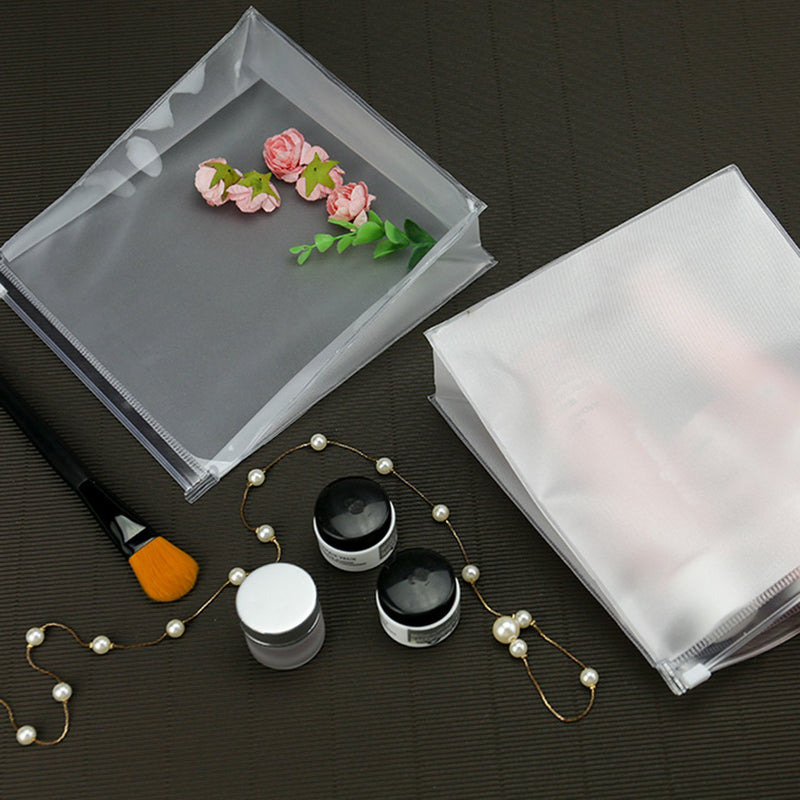 [Australia] - BCP 5pcs 7 x 7.25 x 2.5" PVC Transparent Plastic Cosmetic Organizer Bag Pouch With Zipper Closure,Travel Toiletry Makeup Bag 