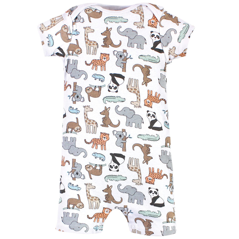 [Australia] - Hudson Baby Baby Boys' Cotton Rompers 0-3 Months Zoo Animals 