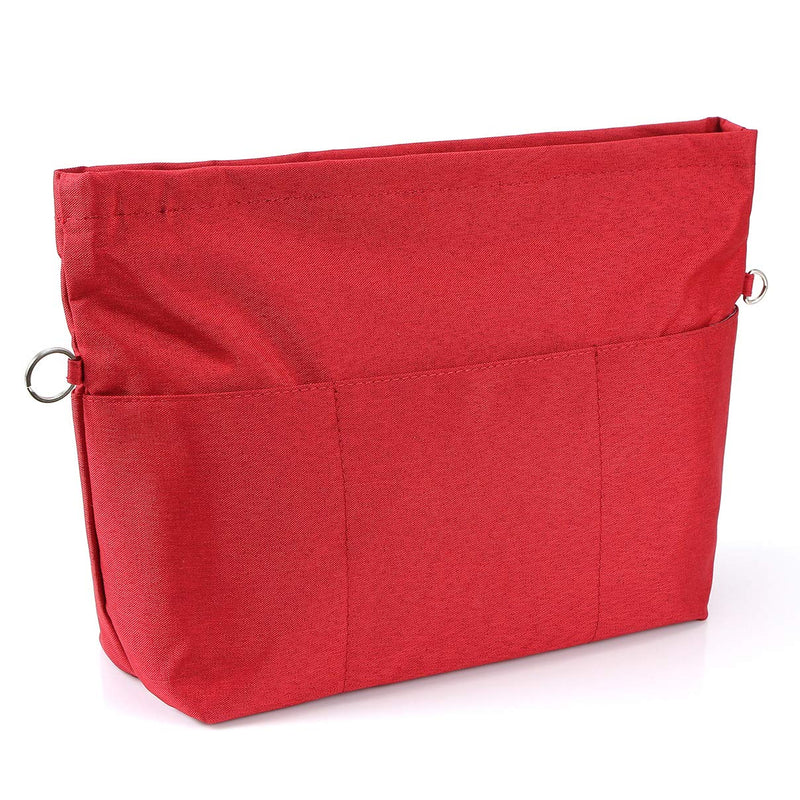 [Australia] - VANCORE Purse Bag Organizer Insert with 13 Pockets, Handbag and Tote Bag Inside Shaper with Zipper XX-Small Red 