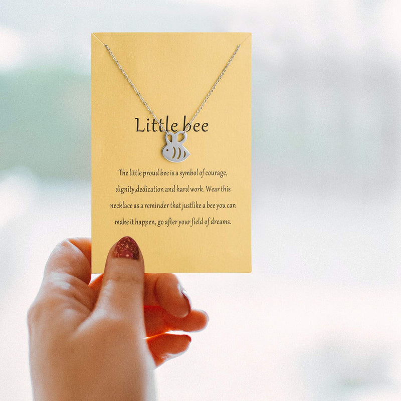 [Australia] - Bestill Animal Necklace Stainless Steel Charm Pendants Jewelry Gift for Women Honey Bee 