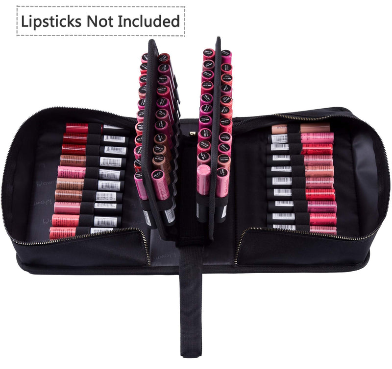 [Australia] - ROWNYEON Lipstick Organizer Case Lipstick Holder 67 Slots Portable Lipstick Bag Travel Makeup Bag Cosmetic Case Large Capacity Lipstick Carrying Case Makeup Artist Lip Gloss Storage Bag -Black Black-67 