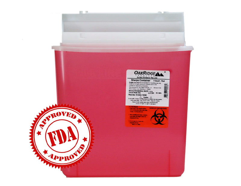 [Australia] - Oakridge 5 Quart - Sharps Disposal Container with Mailbox Style Lid 