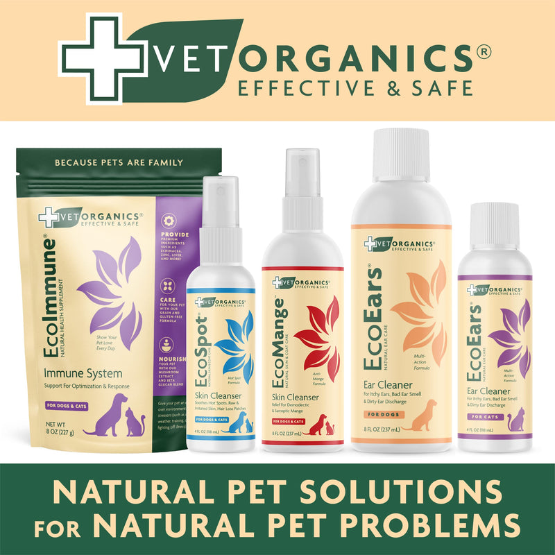 [Australia] - Vet Organics EcoEars Dog Ear Cleaner. Natural Multi-Action Formula. for Itch, Head Shaking, Discharge & Smell. Naturally Cleanses Away Common Problems. 100% Guaranteed 8 oz 