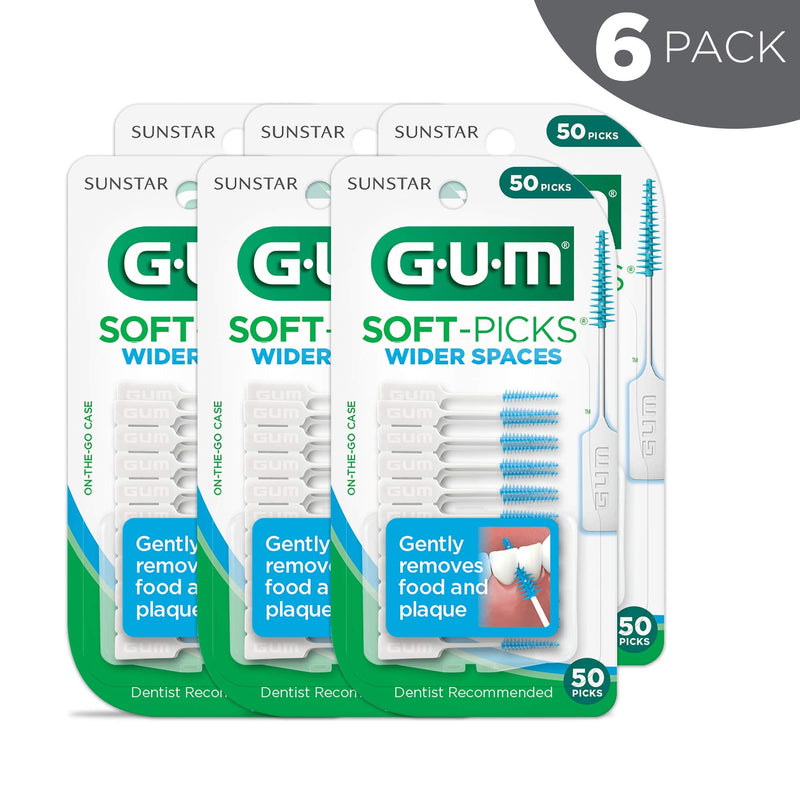 [Australia] - GUM - 10070942002360 Soft-Picks Wider Spaces Dental Picks, 50 Count (Pack of 6) 300 Count 