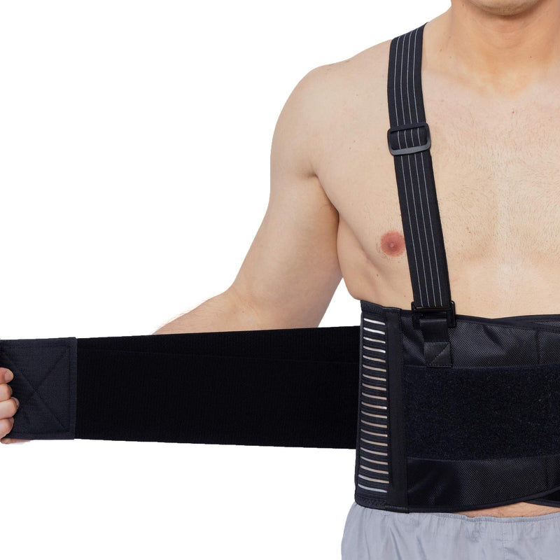 [Australia] - NeoTech Care Adjustable Back Brace Lumbar Support Belt with Suspenders, Beige, Size XL 