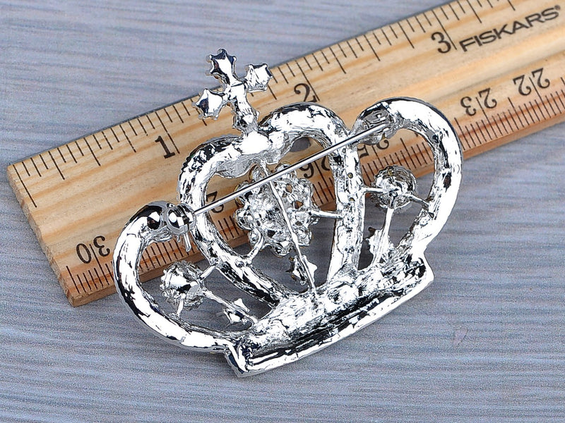 [Australia] - Alilang Amethyst Purple Multi-Colored Crystal Rhinestone Royal Princess Queen Crown Brooch Pin 
