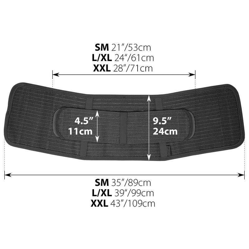[Australia] - ORTONYX Ergonomic 9.5" Abdominal Binder - Postpartum Postoperative Wrap - Abdomen Hernia Support Belt for Men and Women - L/XL (32"-43") Black L/XL (32"-43") 