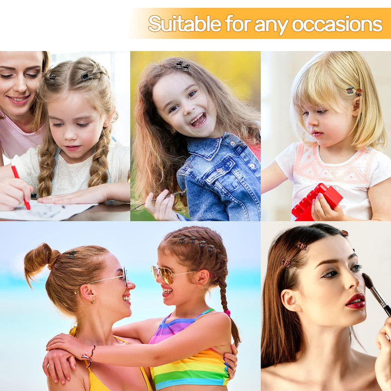[Australia] - Hanyousheng Mini Claw Clips, 30pcs Mini Hair Claws, Small Hair Claw Clips, Non slip Hair Clip, Mini Hair Clips for Girls and Women with Storage Bags (Black and Brown) 30 Count (Pack of 1) 