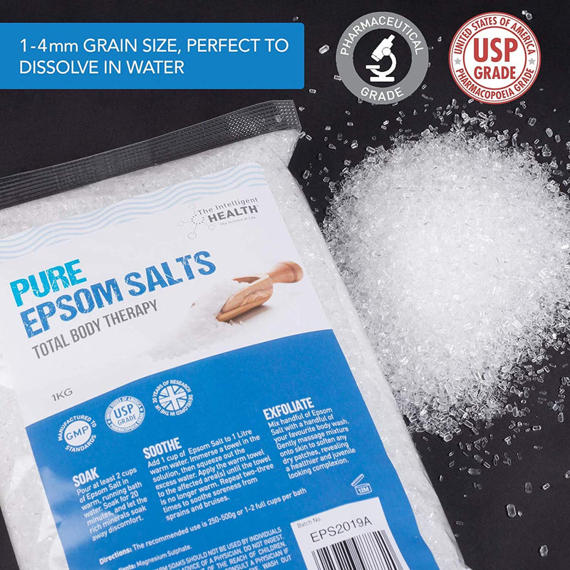 [Australia] - Pure Epsom Salts | Magnesium Sulphate Bath Salt | 10 Kg Pack by The Intelligent Health | Ideal for Relieving Sore Muscles | Reduces Inflammation 