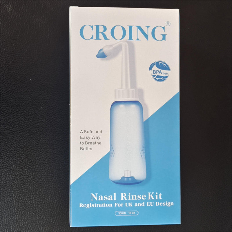 [Australia] - CROING - 𝐒𝐢𝐧𝐮𝐬 𝐑𝐢𝐧𝐬𝐞 - 40 x Sinus Rinse Mix + 1x Nasal Wash Bottle (300ml), Neti Pot Kit , Nasal Rinse ,Nasal Irrigation Salt 