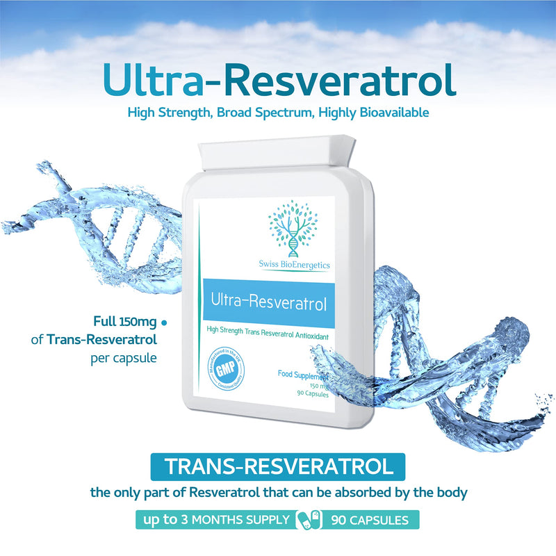 [Australia] - Ultra-Resveratrol 150mg 90 Capsules - High Strength 150mg Trans Resveratrol - High Potency Targeted Release Antioxidant Supplement 