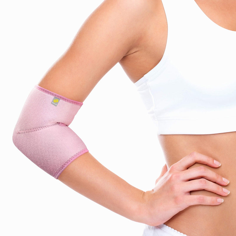[Australia] - Bracoo Elbow Brace, Reversible Neoprene Support Wrap for Joint, Arthritis Pain Relief, Tendonitis, Sports Injury Recovery, ES10, 1 Count (Pink) Pink 