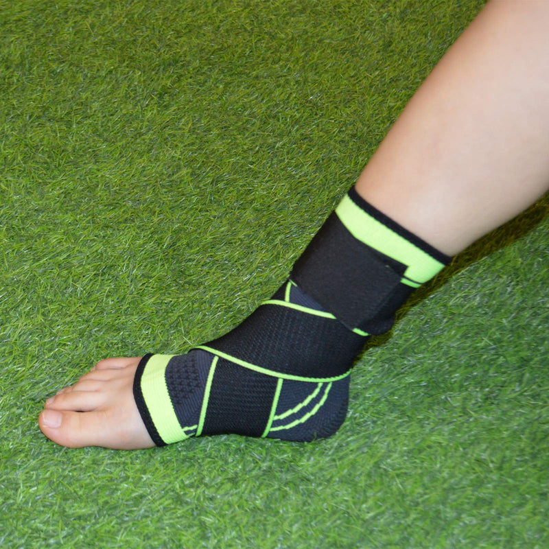 [Australia] - Ankle Braces, Adjustable Compression Ankle Support Men & Women, Strong Ankle Brace Sports Protection, Stabilize Ligaments-Eases Swelling and Sprained Ankle (Large, Green, 1) Large 
