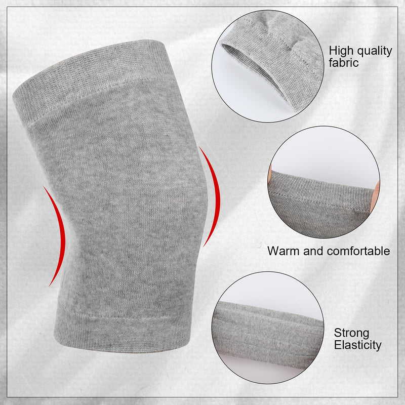 [Australia] - 4 Pairs Knee Warmers for Women Men Arthritic Knee Braces Sleeve Supports Knee Compression Sleeve, Leg Warmer Winter Cycling Ski Running Knee Brace Pad Sleeve (White, Black, Nude Color, Gray) White, Black, Nude Color, Gray 