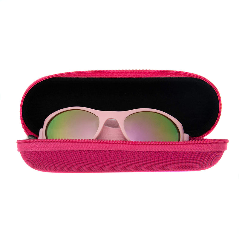 [Australia] - Baby Solo Original Baby Sunglasses Safe, Soft, Adorable Durable Case Included (0-36 Months, Matte Pink Frame Rose Gold Mirror Lens) 0-36 Month 