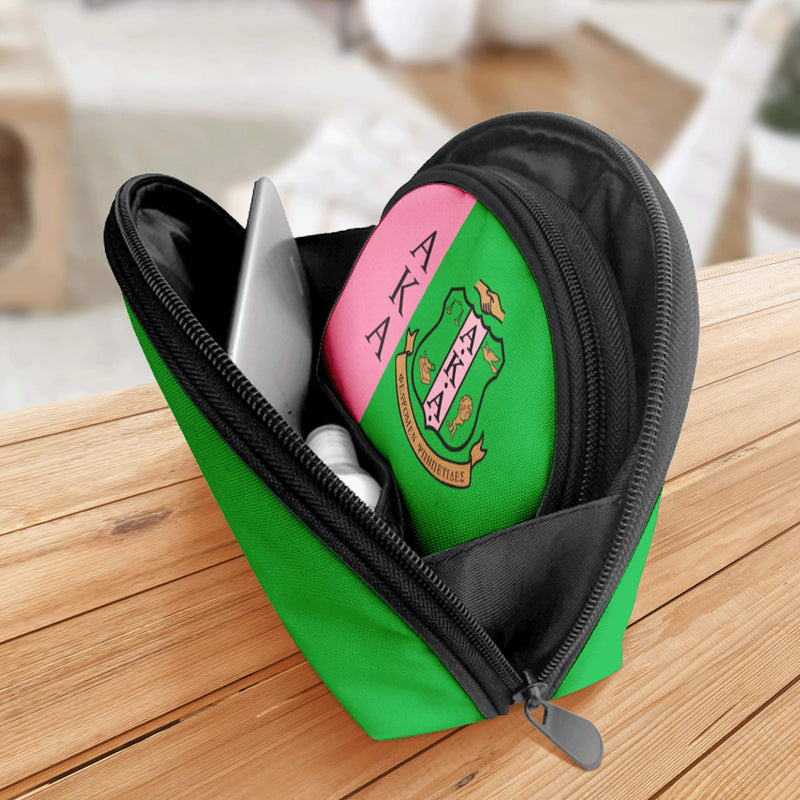 [Australia] - SYIFASYA Alpha Kappa Alpha 2 Pcs Cosmetic Bags Travel Makeup Bag Portable Clutch Pouch Set Women Handbag with Zipper Shell Toiletry Storage B 