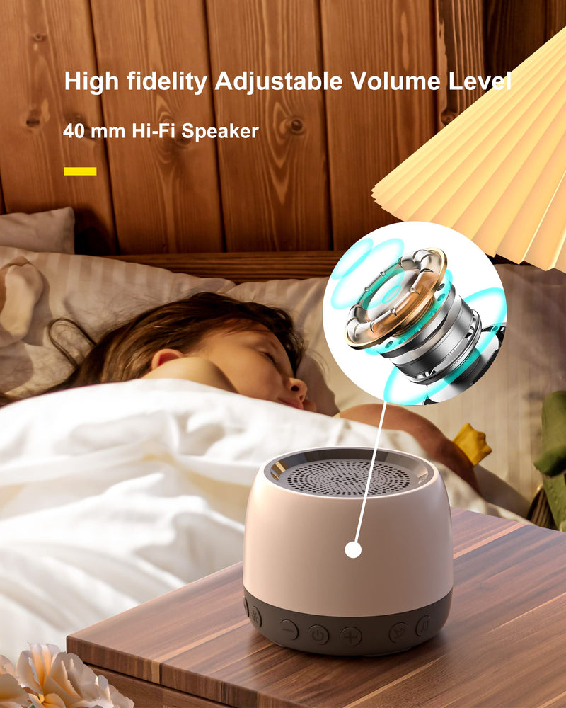 [Australia] - elesories White Noise Machine, Sound Machine with13 Non Looping Natural Soothing Sounds for Adults Baby Sleeping, Also Be Used as a Multifunctional Speaker for Home, Office Privacy | Nursery | Travel 