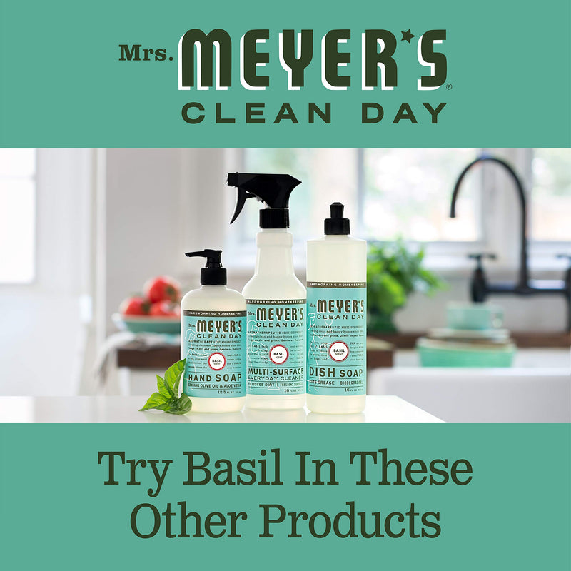 [Australia] - Mrs. Meyer's Clean Day Liquid Hand Soap, Cruelty Free and Biodegradable Hand Wash Made with Essential Oils, Basil Scent, 12.5 oz Bottle 