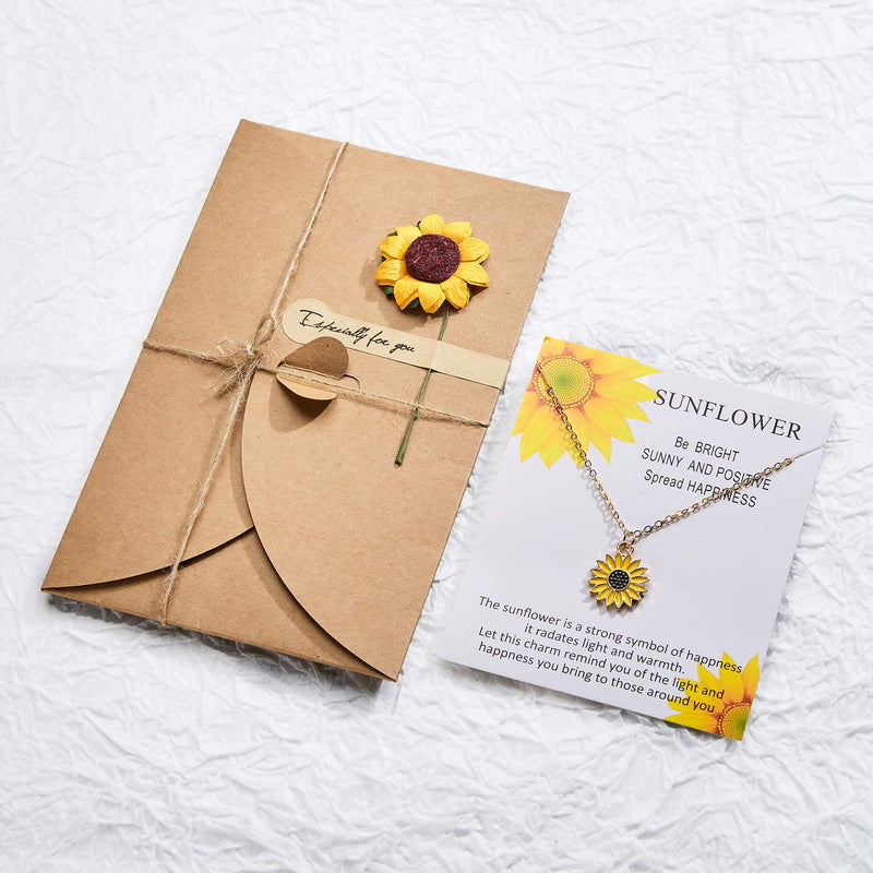 [Australia] - Sunflower Pinky Promise Bracelets Best Friend Long Distance Friendship Gifts for Women Teen Girls Sunflower Necklace 