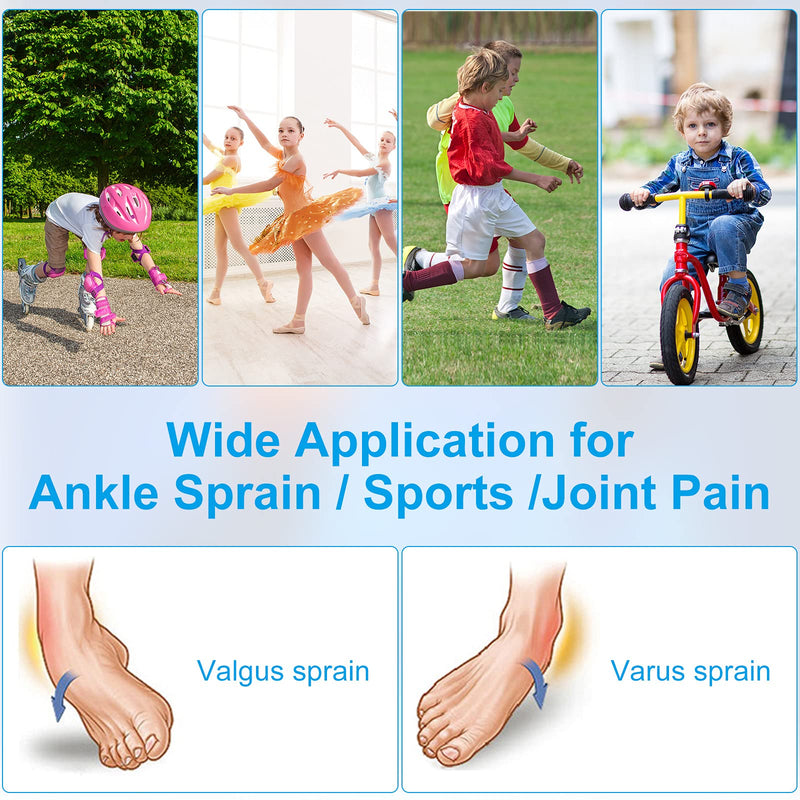 [Australia] - Kids Ankle Brace Supports Breathable Neoprene Ankle Stabilizer Adjustable Child Ankle Protector Wraps Sports Dance Foot Support Arch Supports for Sports Protection Joint Pain Ankle Sprain 2PCS Black Medium 
