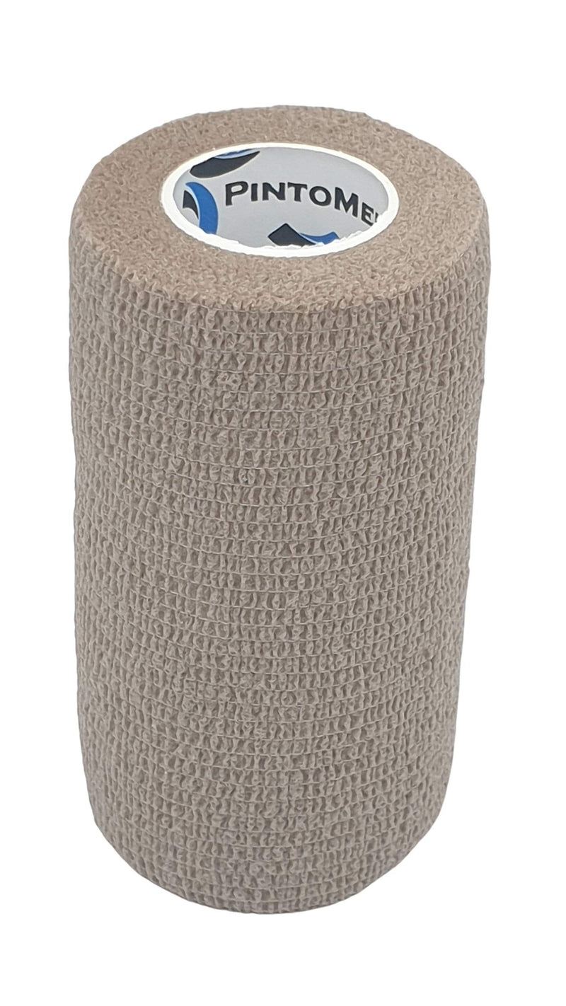 [Australia] - PintoMed - 10 x Skin Colour - Cohesive Bandage Stretched 10 Rolls x 10cm x 4.5m Self-Adhesive Flexible Bandages, First Aid Sports Wrap Bandages - Pack of 10 