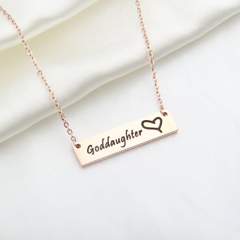 [Australia] - ENSIANTH Godmother Necklace Goddaughter Necklace Hand Stamped Bar Necklace Gift for Her RG-Goddaughter 