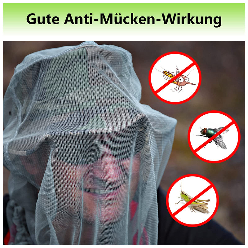 [Australia] - Grantop 2 Pieces Mosquito Head Net, Nylon Face Net Mesh,Mesh Bug Net for Outdoor Hiking Camping Climbing Fishing and Walking Grey 
