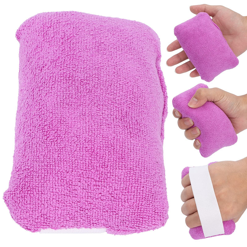 [Australia] - Finger Separator Palm Protector Hand Contracture Cushion Hand Rehabilitation Pad with Elastic Band for Elderly Bedridden Patients Purple 