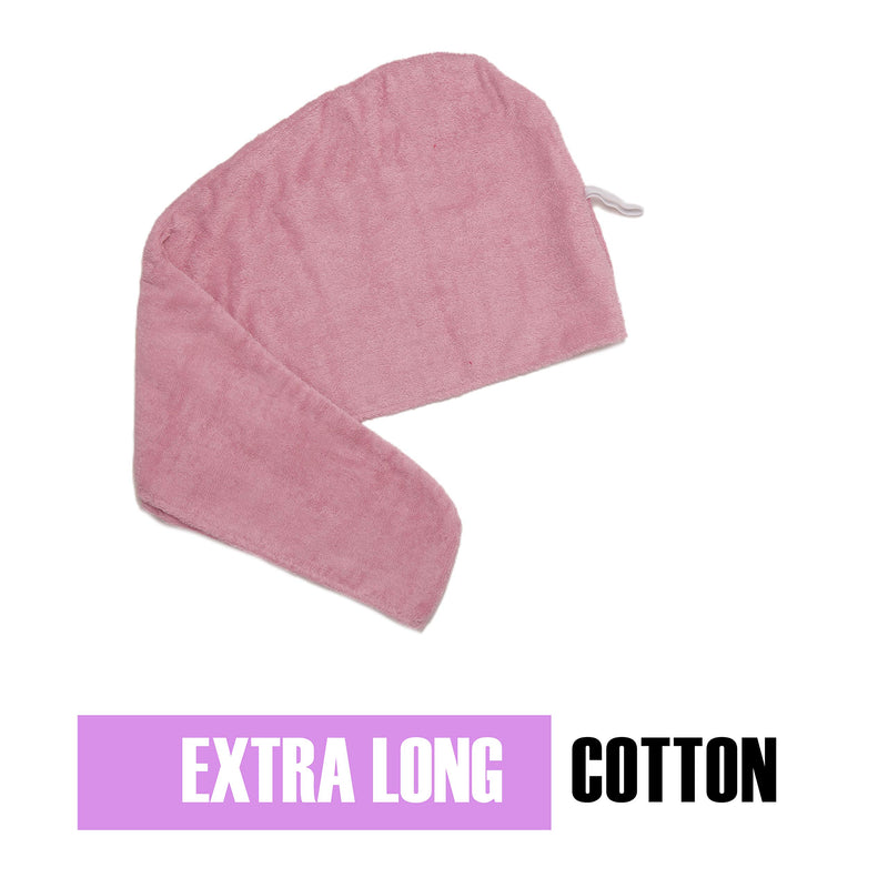 [Australia] - Aspen5 Huge 400 GSM Cotton Hair Towel Wraps for Women | Super Absorbent Quick Dry Hair Towel | Hair Turban Ideal for Long and Curly Hair | Plopping Towel Curly Hair (Hippie Pink) 